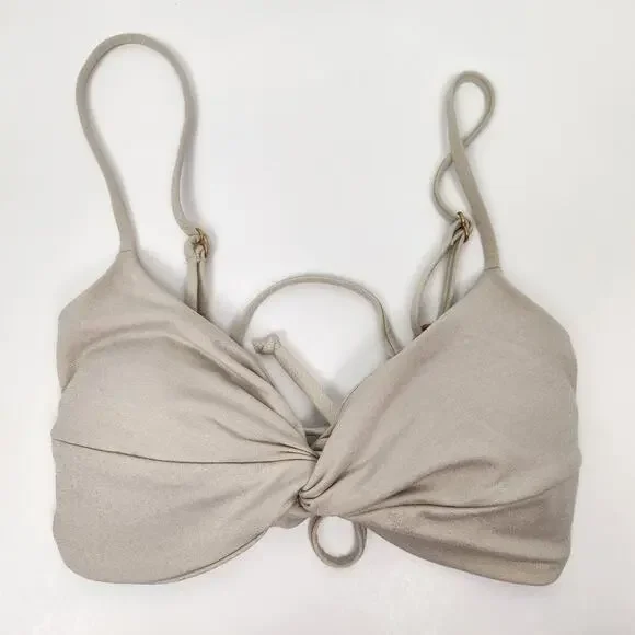 L*Space Shimmer Ringo Bikini Top in Bone Cream Size Small NWT - Picture 2 of 5